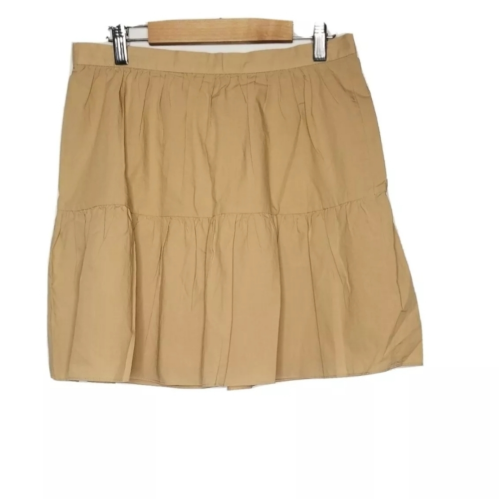 Madewell Brown/Khaki  Layered Pleated Mini Skirts - Picture 3 of 6